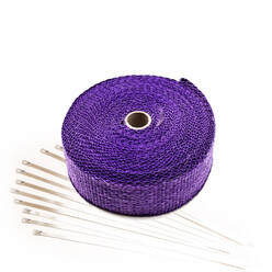 Purple Exhaust Heat Wrap (15m x 50mm) + Stainless Steel Ties